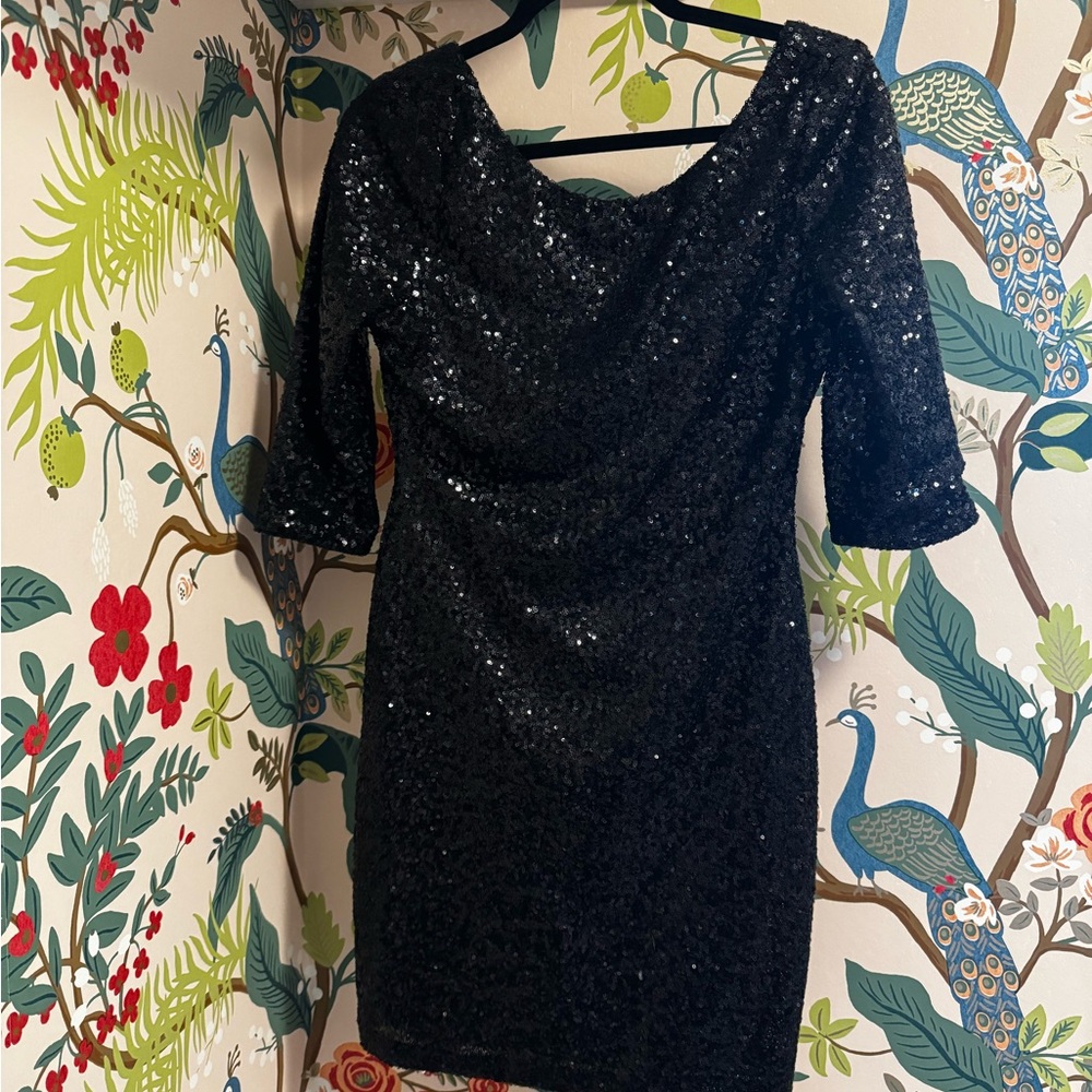 Ruby Rox Black Sequin Mini Dress